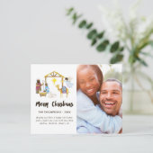 Waterverf kerstfoto Nativiteit Aankondigingskaart (Staand voorkant)