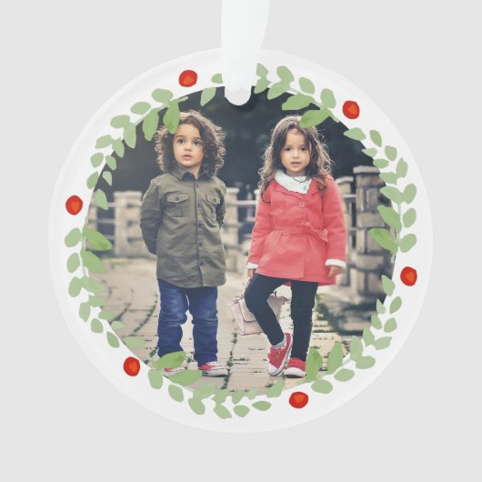 Waterverf kerstfoto ornament (voorkant)