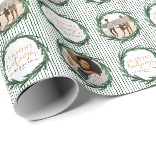 Waterverf - kerstfoto ' s met mest en stripe cadeaupapier (Rol Hoek)