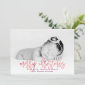 Waterverf kerstfoto Typografie Feestdagenkaart (Staand voorkant)