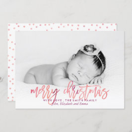 Waterverf kerstfoto Typografie Feestdagenkaart