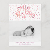 Waterverf kerstfoto Typografie Feestdagenkaart (Voorkant)