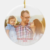 Waterverf kerstfoto zwart keramisch ornament (Achterkant)