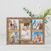 Waterverf kerstfotocollage gepersonaliseerd feestdagenkaart (Staand voorkant)