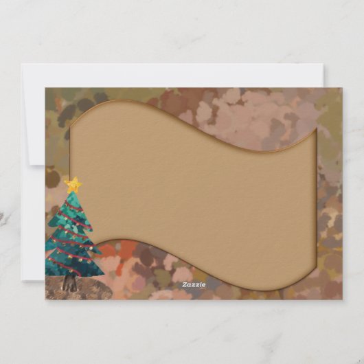 Waterverf kerstfotocollage gepersonaliseerd feestdagenkaart (Achterkant)