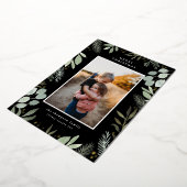 Waterverf kerstfotokaart Echte Folie Uitnodiging (Gedraaid)