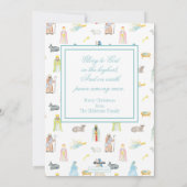 Waterverf kerstfotokaart nationaliteit feestdagenkaart (Achterkant)