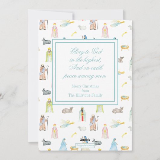 Waterverf kerstfotokaart nationaliteit feestdagenkaart (Achterkant)