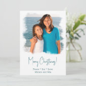 Waterverf kerstfotokaart voor beach feestdagenkaart (Staand voorkant)