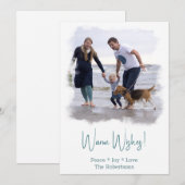 Waterverf kerstfotokaart voor beach feestdagenkaart (Voorkant / Achterkant)