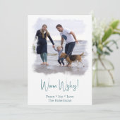 Waterverf kerstfotokaart voor beach feestdagenkaart (Staand voorkant)