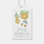 Waterverf kerstfruit cadeaulabel (Voorkant)