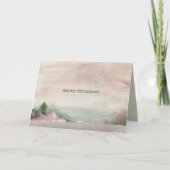 Waterverf kerstgebergte feestdagen kaart (Voorkant)