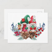 Waterverf kerstgnomen briefkaart (Voorkant / Achterkant)