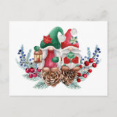 Waterverf kerstgnomen briefkaart (Voorkant)