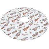 Waterverf kerstgnomen en rendierpatroon kerstboom rok (Gekanteld)