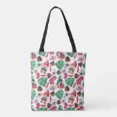 Waterverf kerstgnomen tote bag (Achterkant)
