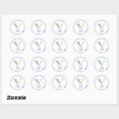 Waterverf kerstgnoom. ronde sticker (Vel)