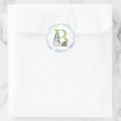 Waterverf kerstgnoom. ronde sticker (Tas)