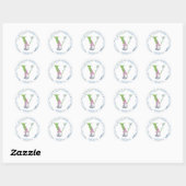 Waterverf kerstgnoom. ronde sticker (Vel)