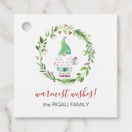 Waterverf kerstgrint bedankjes labels