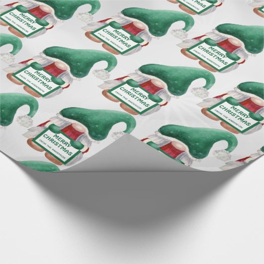 Waterverf kerstgrint cadeaupapier (Hoek)