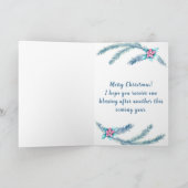 Waterverf kerstgrint kaart (Binnen)