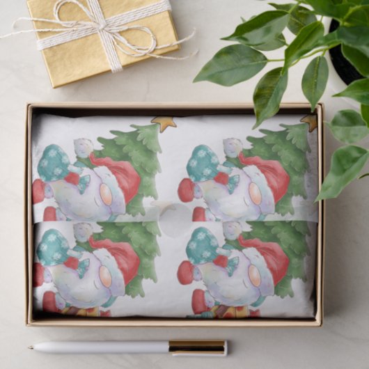 Waterverf kerstgrint tissuepapier (Geschenk)