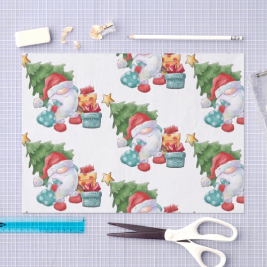 Waterverf kerstgrint tissuepapier (Craft)