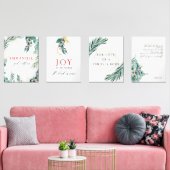 Waterverf Kerstgroen Bijbelvers Muurkunst Sets (Woonkamer)