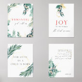 Waterverf Kerstgroen Bijbelvers Muurkunst Sets (Voorkant)