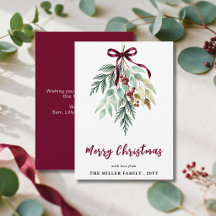 Waterverf Kerstgroen Bourgondische Lint