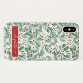 Waterverf kerstgroen Case-Mate iPhone case (Achterkant (horizontaal))