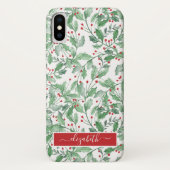 Waterverf kerstgroen Case-Mate iPhone case (Achterkant)
