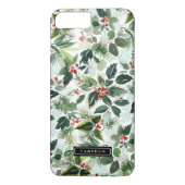 Waterverf kerstgroen en Holly Pattern Case-Mate iPhone Case (Achterkant)