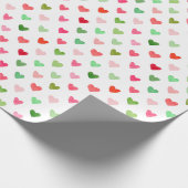 Waterverf kerstgroen en rood liefdeshart cadeaupapier (Hoek)