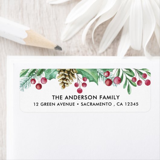 Waterverf kerstgroen etiket (Insitu)