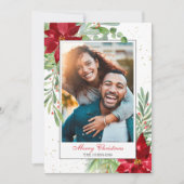 Waterverf kerstgroen + goud feestdagenkaart (Voorkant)