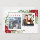 Waterverf kerstgroen + gouden vakantie Kaart (Voorkant)