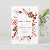 Waterverf kerstgroen | Vakantiehuis Open Huis Kaart (Staand voorkant)