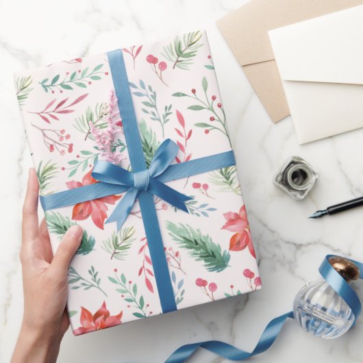 Waterverf kerstgroene rode flesjes van wit cadeaupapier (Geschenken)