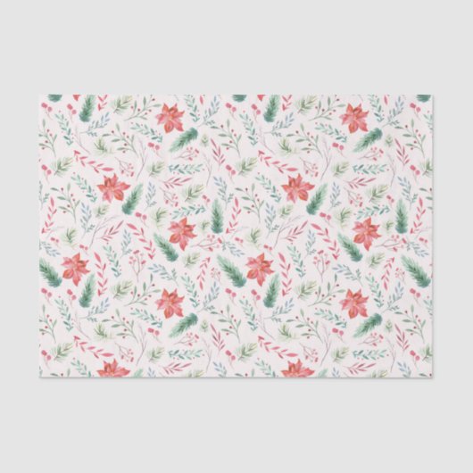 Waterverf kerstgroene rode flesjes van wit tissuepapier (Voorkant)