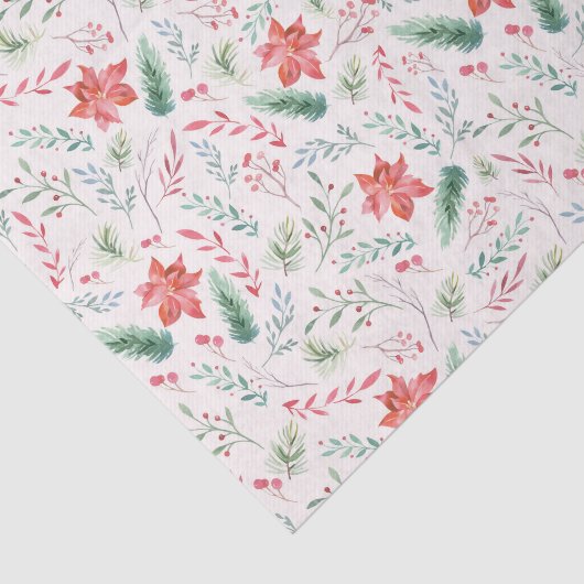 Waterverf kerstgroene rode flesjes van wit tissuepapier (Detail)