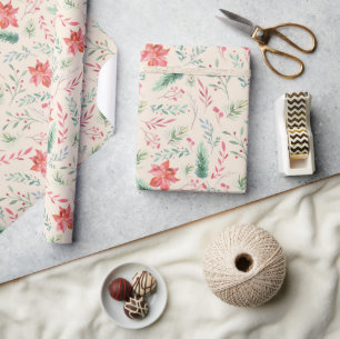 Waterverf kerstgroene rode flessencrème cadeaupapier