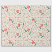 Waterverf kerstgroene rode flessencrème cadeaupapier (Vlak)