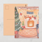 Waterverf kersthaard briefkaart (Voorkant / Achterkant)