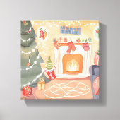 Waterverf kersthaard canvas afdruk (Voorkant)