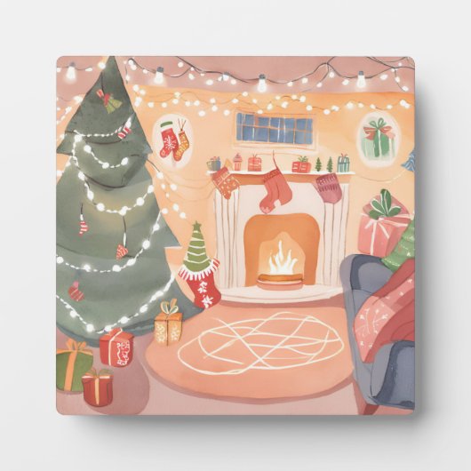 Waterverf kersthaard fotoplaat (Voorkant)