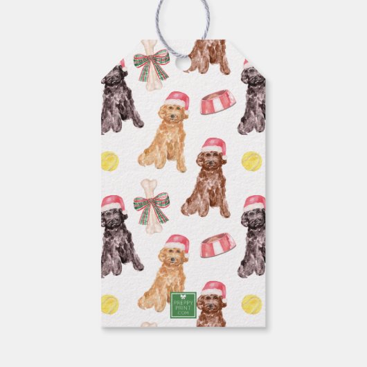 Waterverf kersthond cadeaulabel (Achterkant)