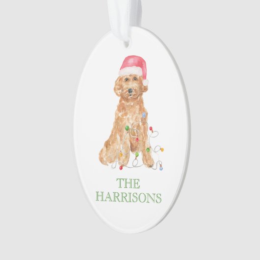 Waterverf kersthond ornament (voorkant)